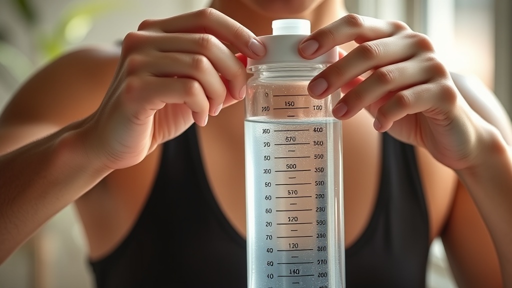 자신의 체격과 활동량에 맞춰 물을 마시는 습관을 실천하는 사람의 모습